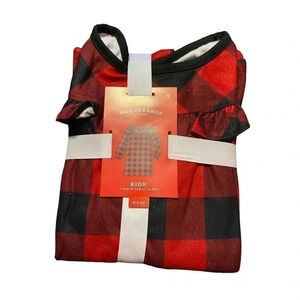 Girls Holiday Buffalo Check Flannel PJ's Nightgown - Wondershop Red Size 4